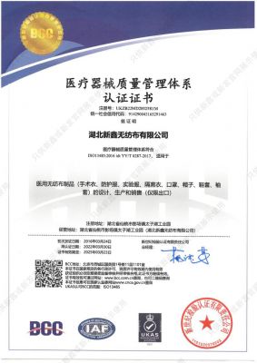 Medical device Quality Management system certification